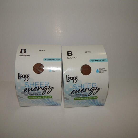 6 Size B - L'eggs Sheer Energy Stockings Leggs Control Top Pantyhose Bundle - Picture 2 of 7